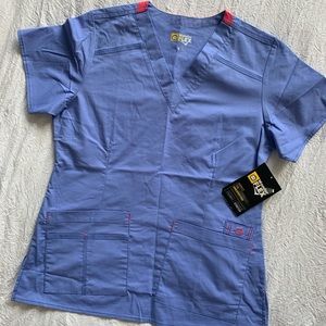 WonderFlex Scrub Top- Ceil Blue